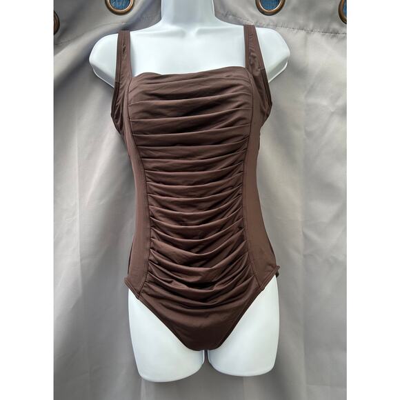 Calvin Klein Brown Swimsuit Sz 10 - Picture 7 of 8